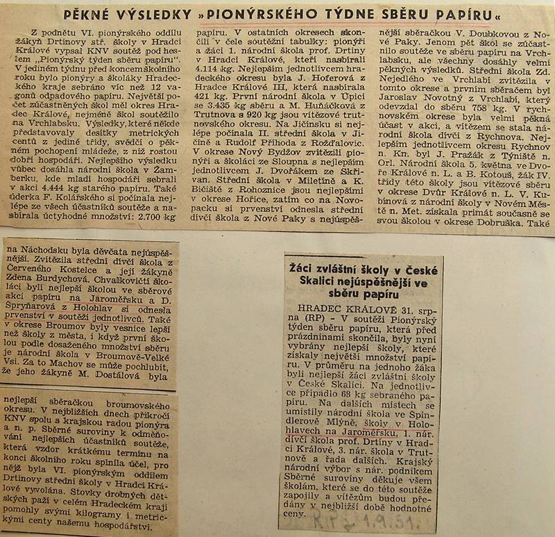 novinové výstřižky