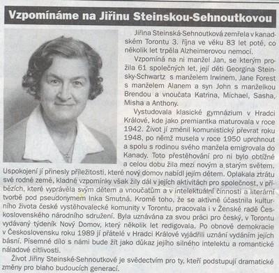 Steinská Jiřina / Inka Smutná