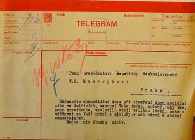 telegram Masarykovi